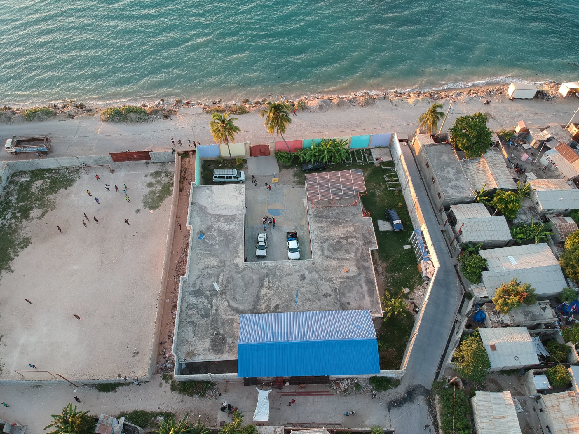 Figure 5: aerial view of the compound on the seashore.